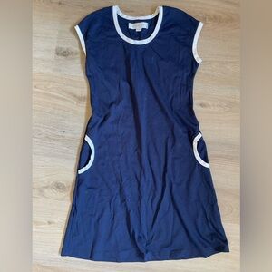 Elegant Navy Mini Dress with White Accents